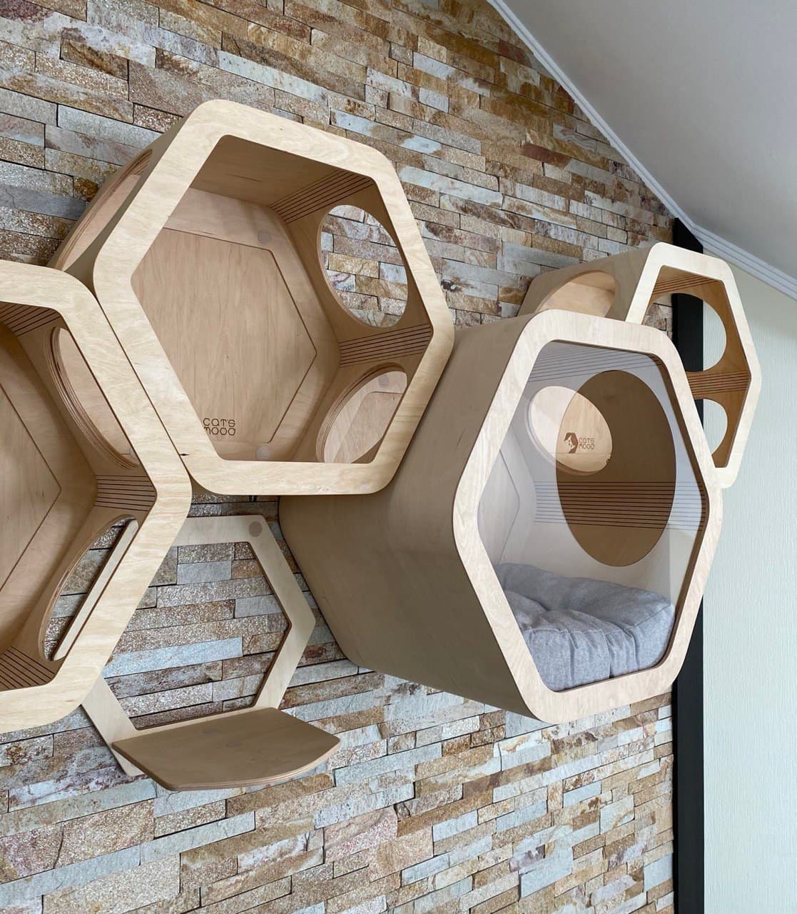Shelf for cats Pet bed Cot Pet Supplies Cat bed Cat cave Modern cat wall furniture Corner cat tree Cat wall complex Cat steps Set of houses