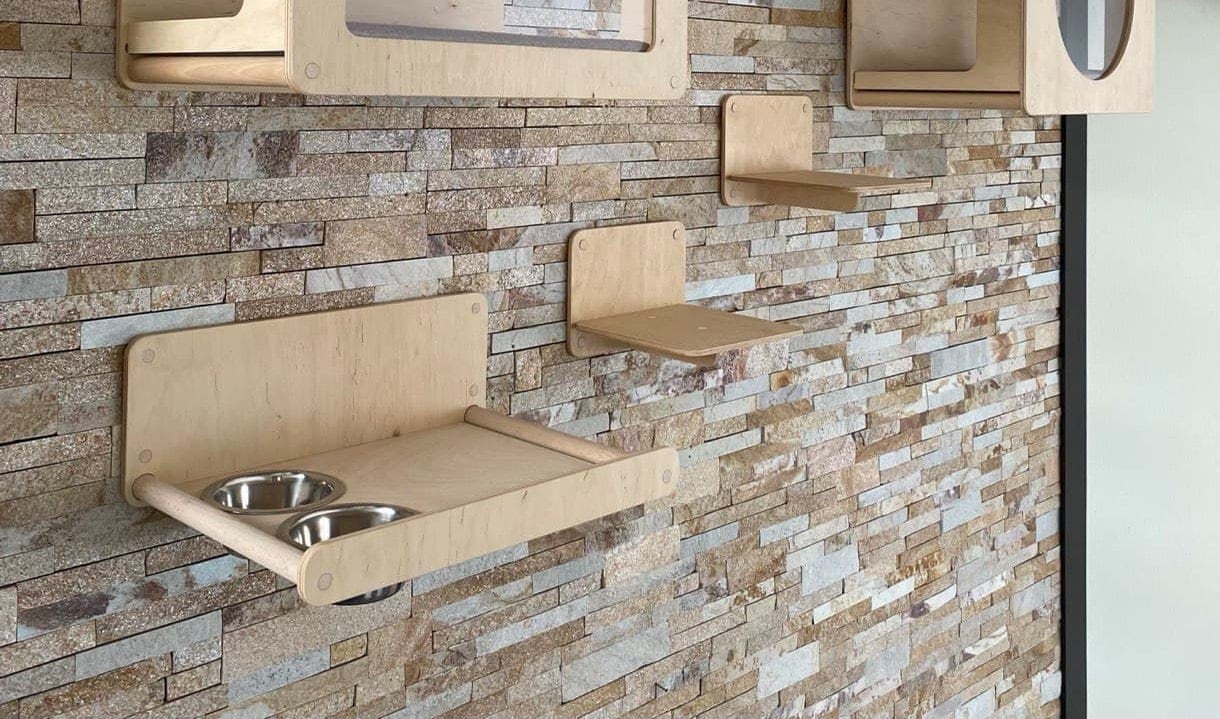 Wall Cat Feeder Cat Wall Feeder Stand Feeder Cat Wall Mount Cat Furniture Cat Bowl Cat Feeding Wall Shelf Furniture for Cat Perch