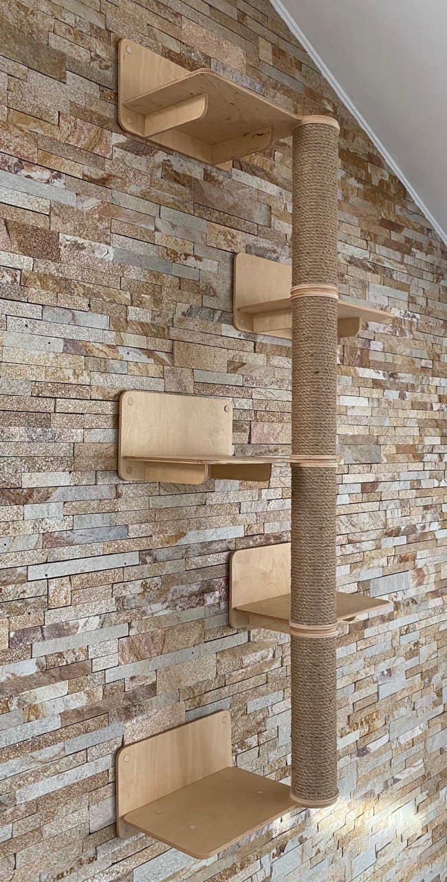 Wall Cat Scratcher Cat Scratching Tree Cat Tower Tree Wood Cat Tree Wall Furniture for Cat Cat Tree Floor to Ceiling Cat Tree for Large Cats