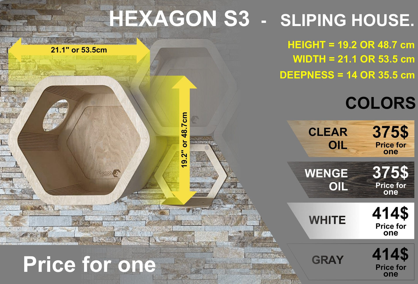 Cat Hexagon Cat Shelves Modern Cat Furniture Play House for Cat Large Cat Bed House for Big Cat Gift for Cat Lover Cat Wall Tree Modern Wall