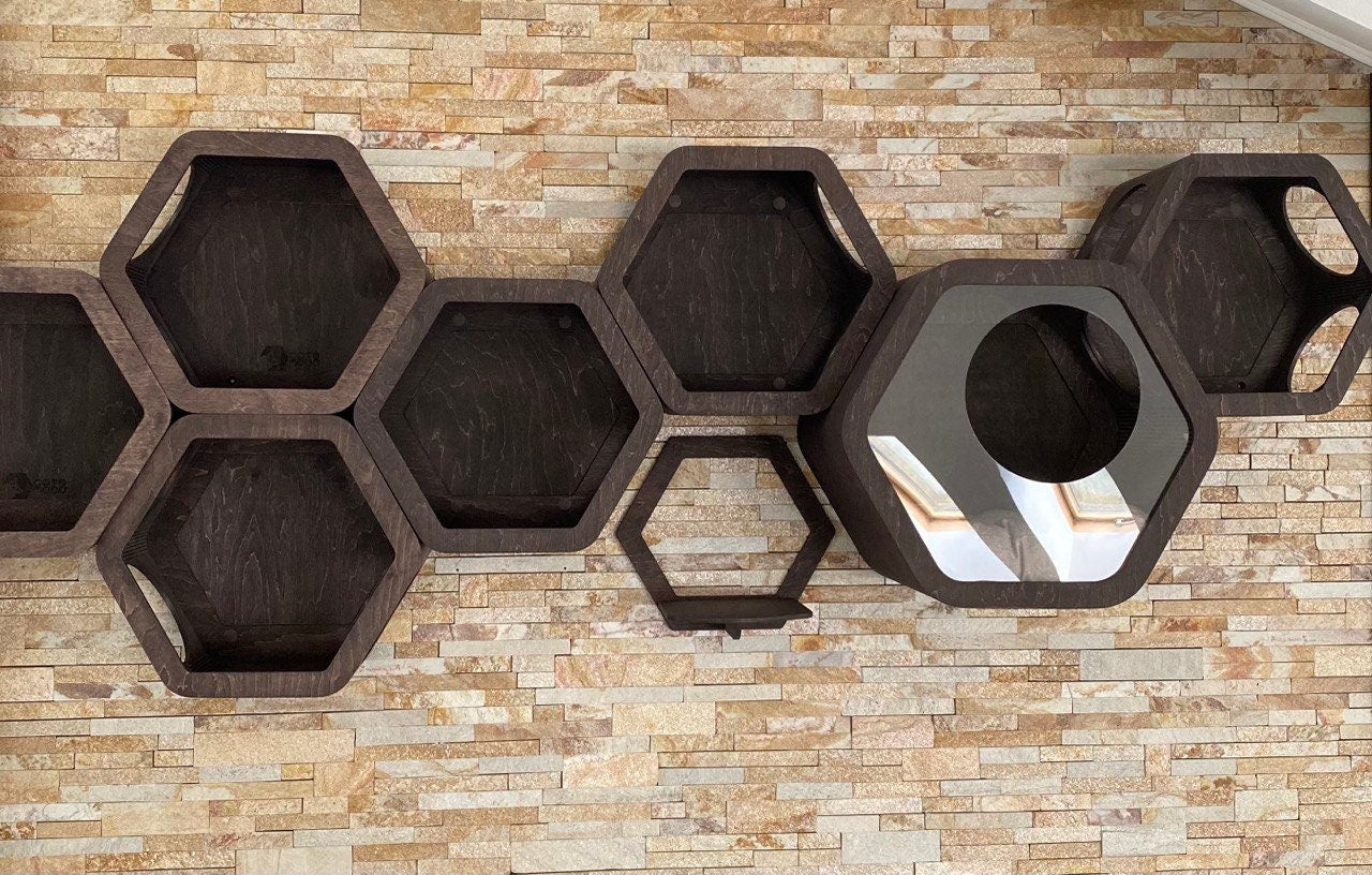 Cat Hexagon Cat Shelves Modern Cat Furniture Play House for Cat Large Cat Bed House for Big Cat Gift for Cat Lover Cat Wall Tree Modern Wall