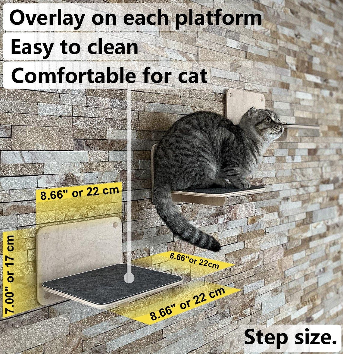 Cat Steps Cat Wall Furniture Gifts for Pets Cat Climbing Wall Shelves Cat Walk Wall Cat Ladder for Wall Gift for Cats Modern Cat Wall Set