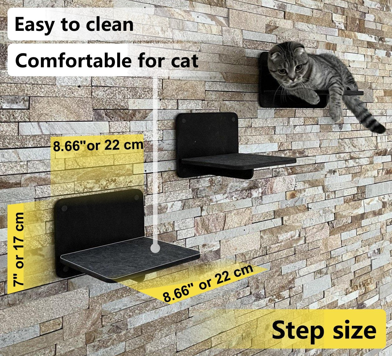 Set Shelves for Cats Modern Cat Furniture Gift for Cat Lover Large Cat Bed Cat Shelf Cat Wall Tree Modern Wall Cat Shelves Gift Set for Cat