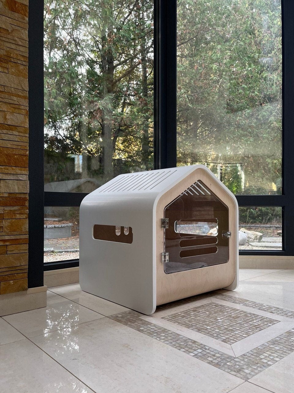 White Dog House Pet House for Dogs Wood Dog Crate Dog Furniture Dog Cage Dog House Indoor Pet Crate Pet Furniture Dog Bed Gifts for Dogs