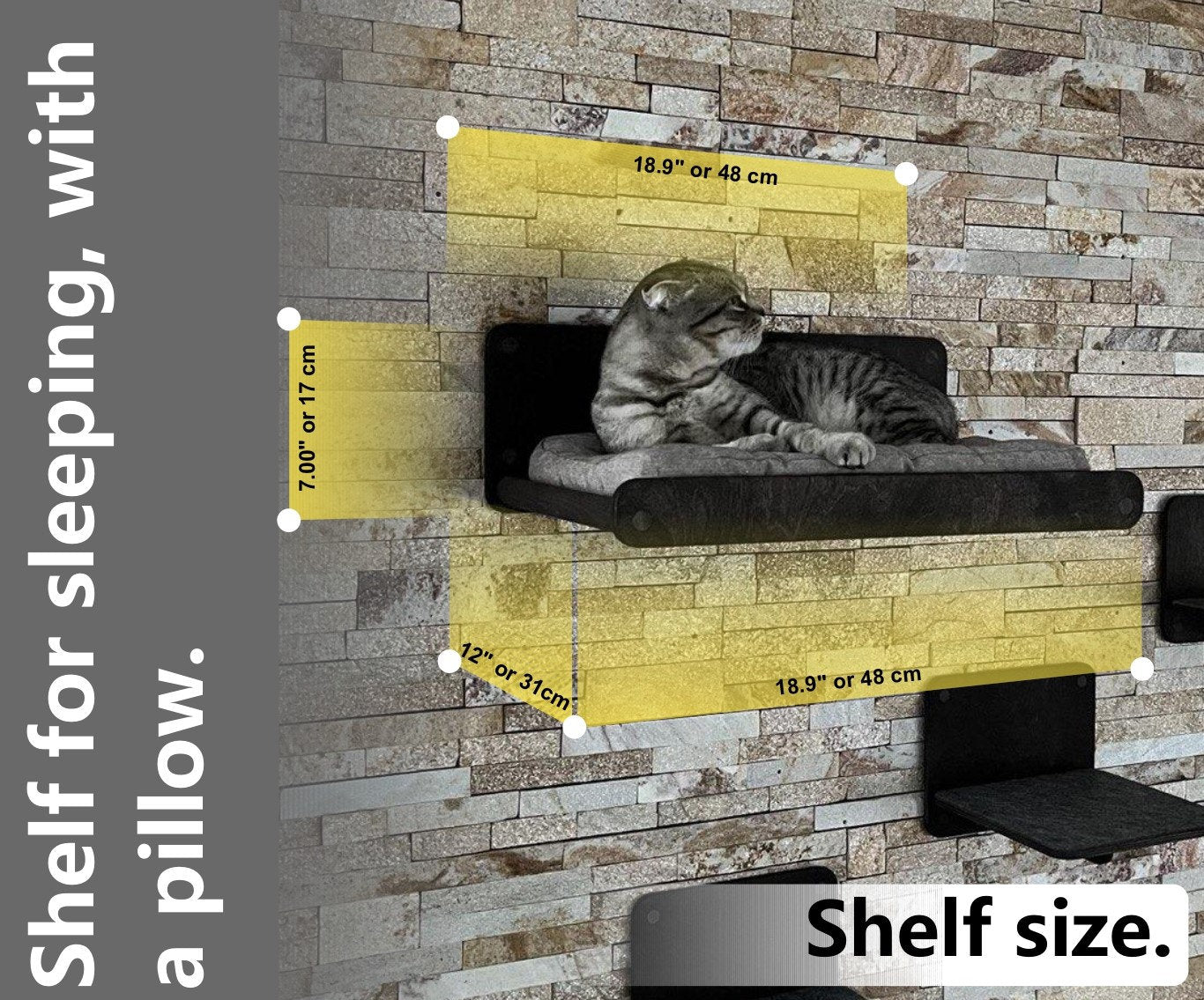Set Shelves for Cats Modern Cat Furniture Gift for Cat Lover Large Cat Bed Cat Shelf Cat Wall Tree Modern Wall Cat Shelves Gift Set for Cat