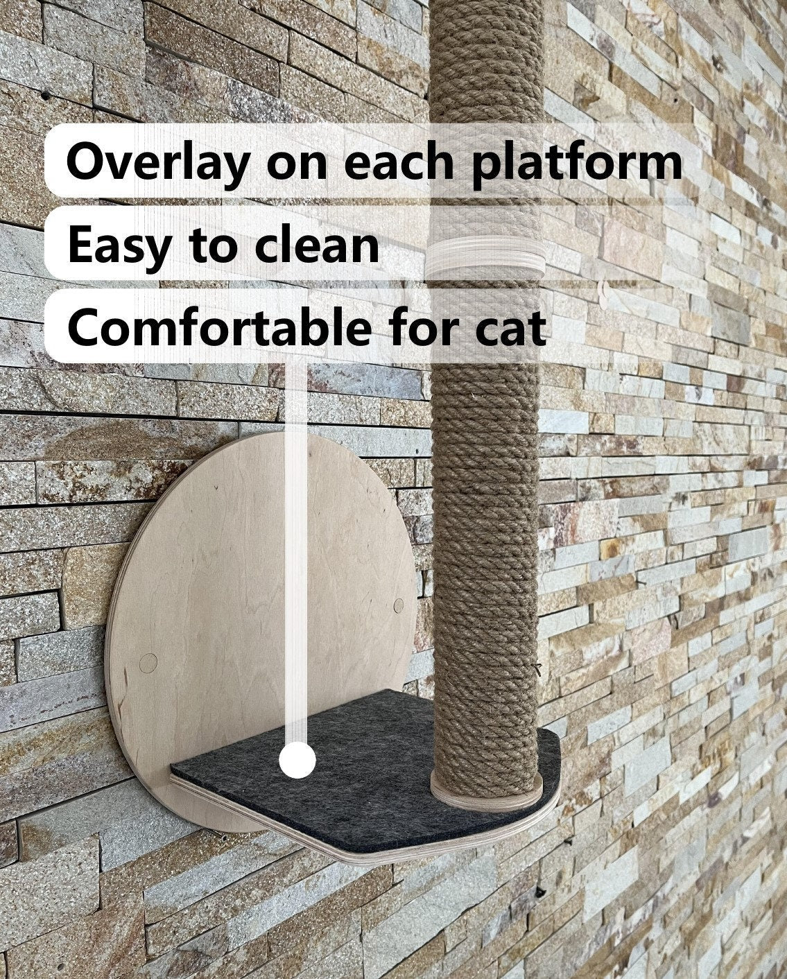 Minimalist cat tree Cat scratcher Wooden cat wall scratcher Cat tower Tall cat tree Modern cat furniture Jute cat scratcher Unique cat walls