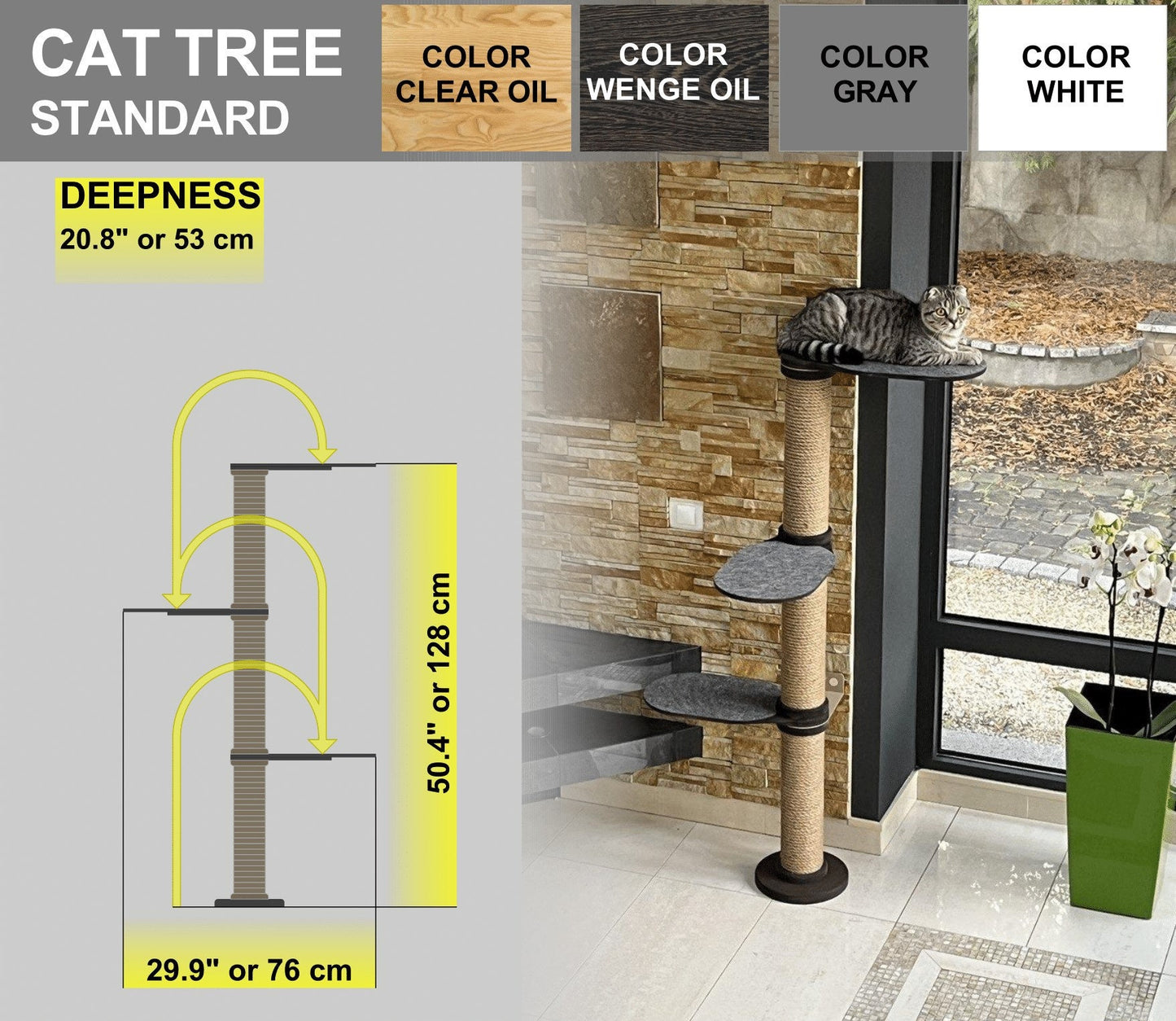 Wood Cat Tree Wall Cat Furniture Cat Play Tree Tower for Cats Modern Cat Furniture Cat Playground Wall Cat Tree Modern Cat Tree for Cats