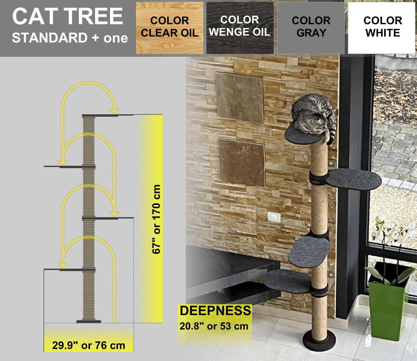 Wood Cat Tree Wall Cat Furniture Cat Play Tree Tower for Cats Modern Cat Furniture Cat Playground Wall Cat Tree Modern Cat Tree for Cats