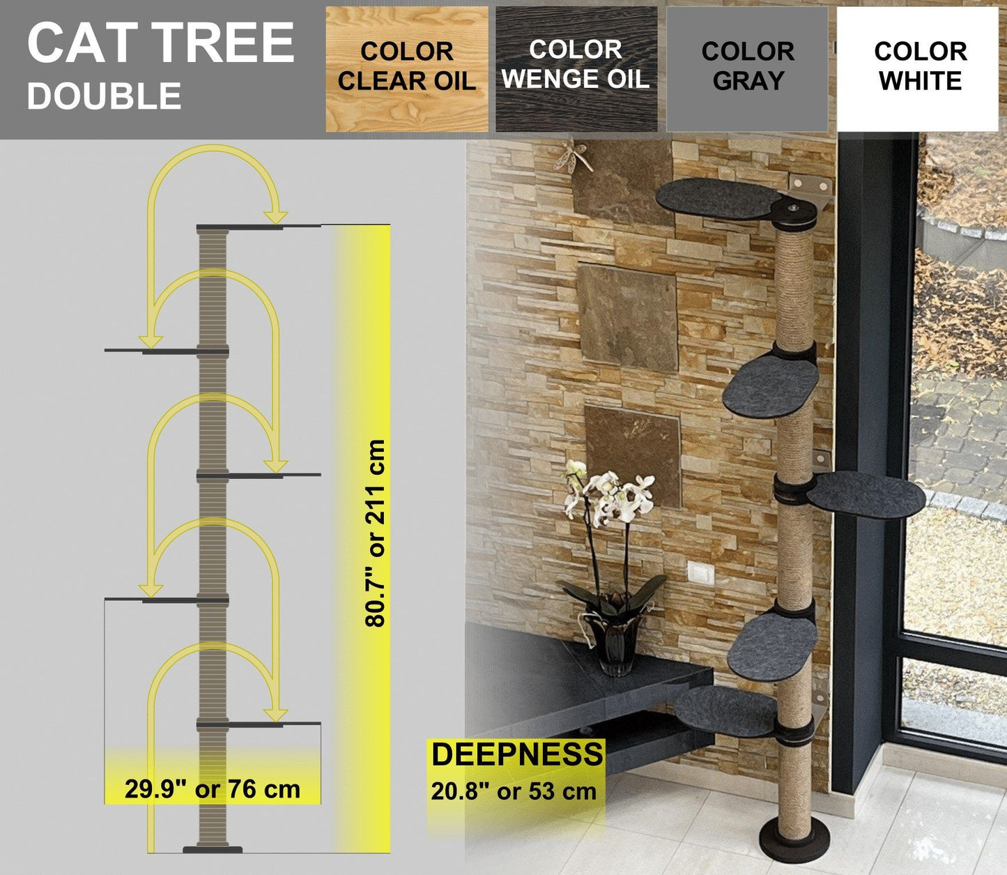 White Cat Tree Wall Large Cat Tree Wall Cat Wall Art Cat Tree Modern Cat Gifts Furniture for Cats Wall Decor Cat Decor for Home Cat Art