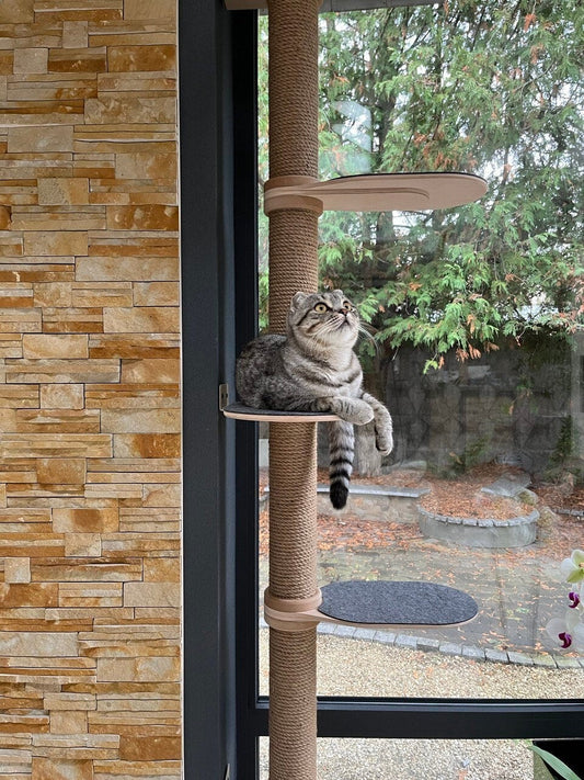 Stylish Cat Tree Tower Modern Cat Furniture Wood Cat Tree Wall Corner Tree Cat Shelf Cat Climbing Tree Scratching Post Unique Cat Gifts