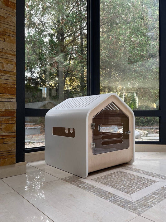 Modern Dog House Wooden Pet House Wood Dog Bed Dog Crate Dog Kennel Wood Dog House Indoor House for Dog Home Dog Furniture Gifts for Dogs