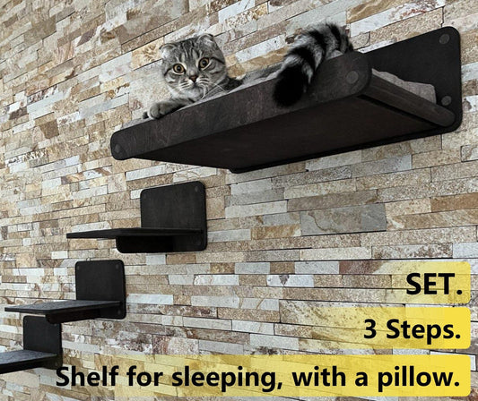 Set Shelves for Cats Gift for Cat Lover Cat Gift Cat Furniture Cat Wall Shelves Cat House Cat Bed Cat Shelf Cat Wall Tree Modern Wall