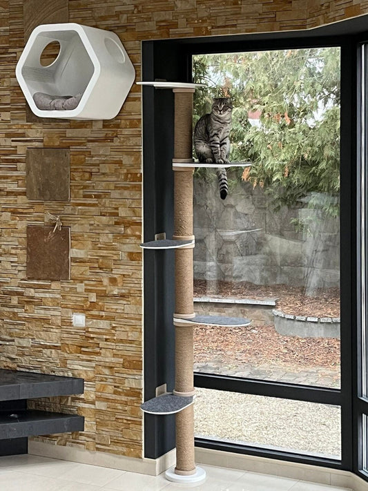 Wood Cat Tree Wall Cat Furniture Cat Play Tree Tower for Cats Modern Cat Furniture Cat Playground Wall Cat Tree Modern Cat Tree for Cats