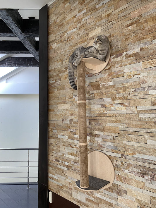 Modern cat tree tower Wood cat condo Cat tower Furniture for cats Cat scratching post modern Cat tree wall Cat gift for cat lovers Cat condo