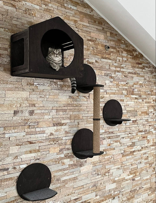 Cat house Modern cat tree Cats steps Cat wall bed Cat shelf Cat bed house Wall cat house Cat wall furniture set Cat wall tree modern Cats