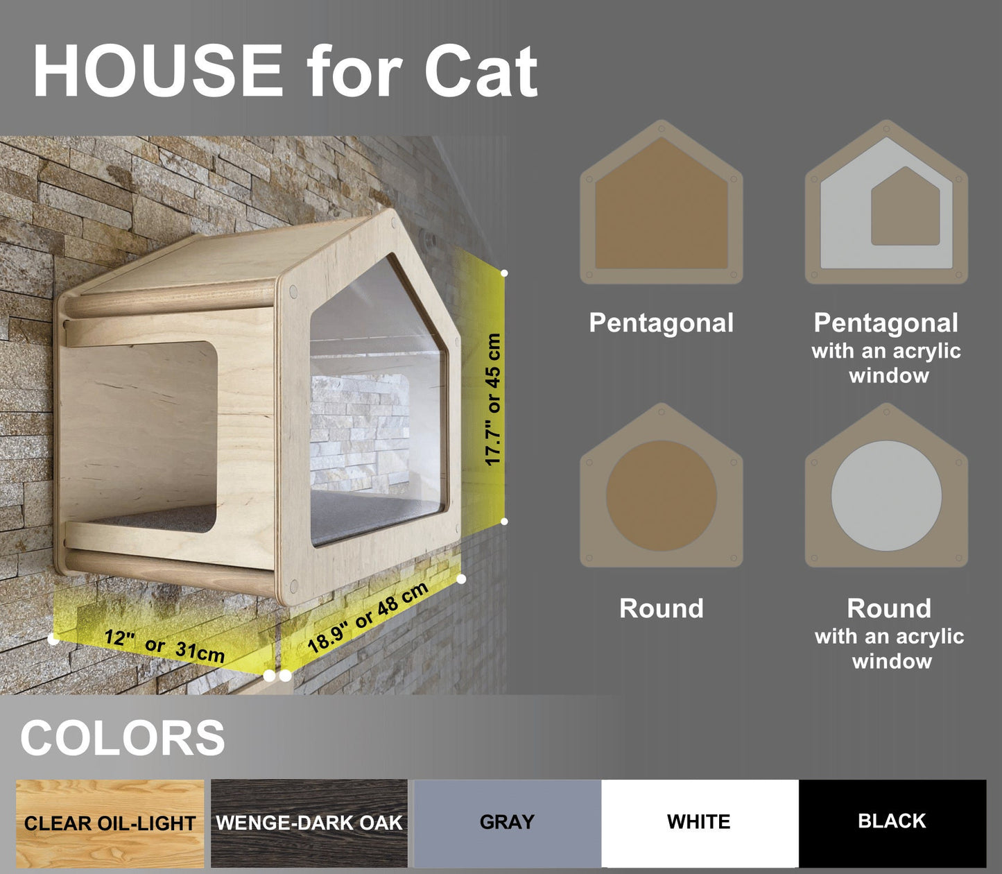 Cat house Cat bed Luxury cat furniture Wall mounted cat bed shelf Cat wall shelf Wooden cat house indoor Cat wall furniture for Cat Gifts