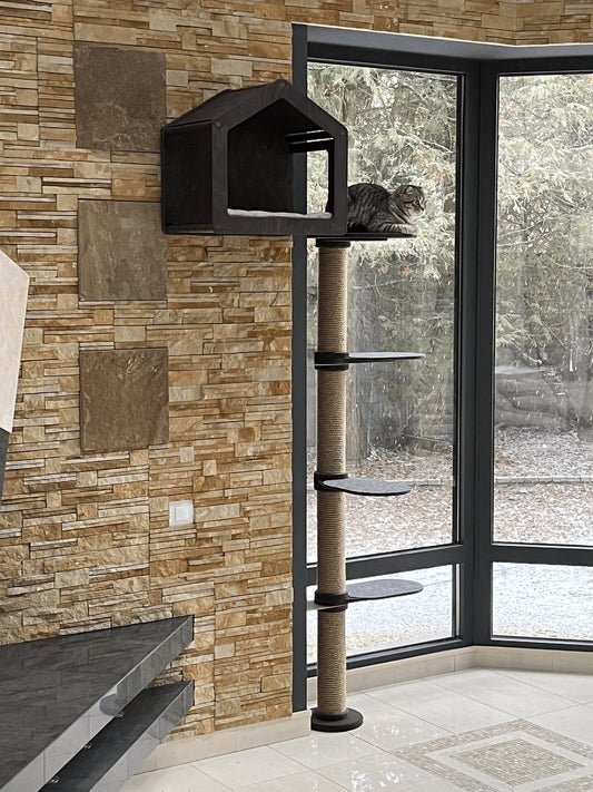 Modern Cat Tree Furniture | Wood Cat Condo | Cat Tower | Furniture for Cat | Cat Scratching Post | Luxury Cat Furniture | Wall Cat Bed |